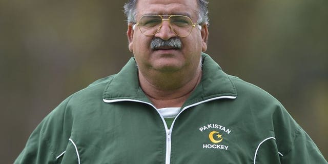 Pakistan's field hockey head coach Akhtar Rasool, pictured on December 5, 2012, resigned from his post Tuesday after the national team failed to qualify for next year's World Cup.