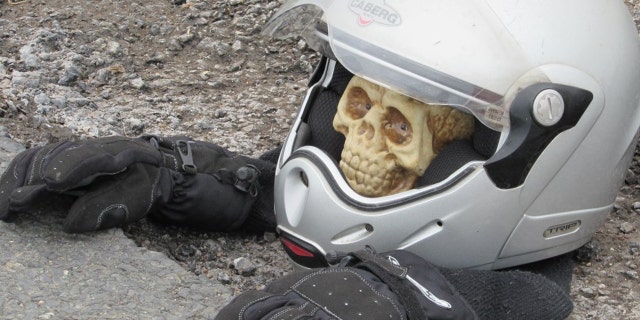 Joce used a skull decoration he had from Halloween.