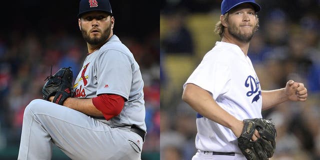 Cardinals right-hander Lance Lynn and Dodgers left-hander Clayton Kershaw