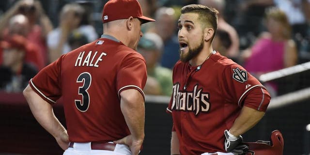 against the Oakland Athletics at Chase Field on August 30, 2015 in Phoenix, Arizona.