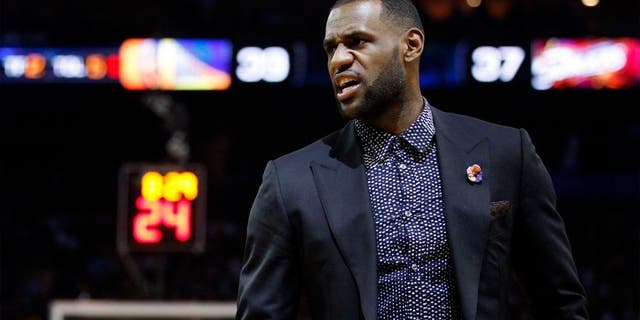 Jan 9, 2015; Oakland, CA, USA; Cleveland Cavaliers forward LeBron James (23) stands on the court during a timeout against the Golden State Warriors in the second quarter at Oracle Arena. Mandatory Credit: Cary Edmondson-USA TODAY Sports