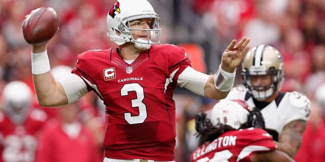 during the NFL game at the University of Phoenix Stadium on September 13, 2015 in Glendale, Arizona.