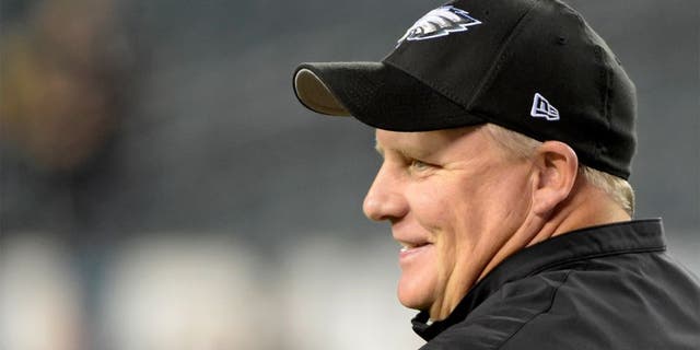 Oct 12, 2014; Philadelphia, PA, USA; Philadelphia Eagles head coach Chip Kelly during pre game warmups before game against the New York Giants at Lincoln Financial Field. Mandatory Credit: Eric Hartline-USA TODAY Sports