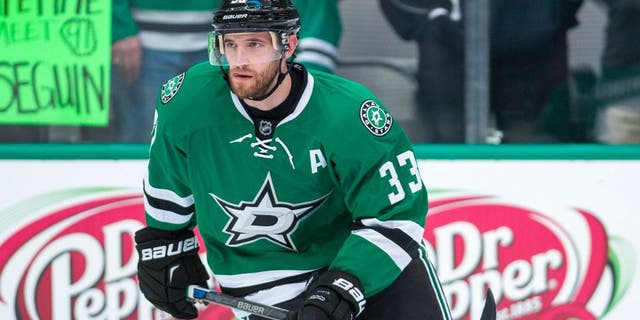 Mar 11, 2016; Dallas, TX, USA; Dallas Stars defenseman Alex Goligoski (33) skates in warm-ups prior to the game against the Chicago Blackhawks at the American Airlines Center. The Stars defeat the Blackhawks 5-2. Mandatory Credit: Jerome Miron-USA TODAY Sports