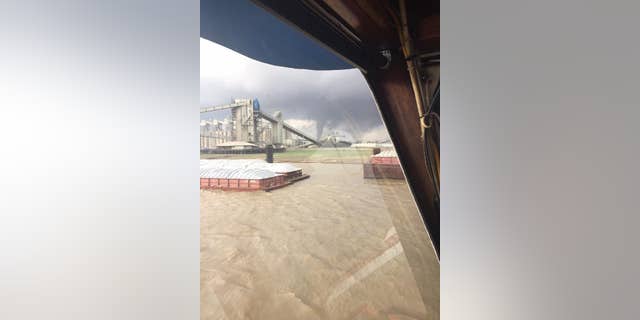 A funnel cloud spotted in the New Orleans area.