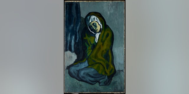 Pablo Picasso's 1902 painting "La Miséreuse accroupie"