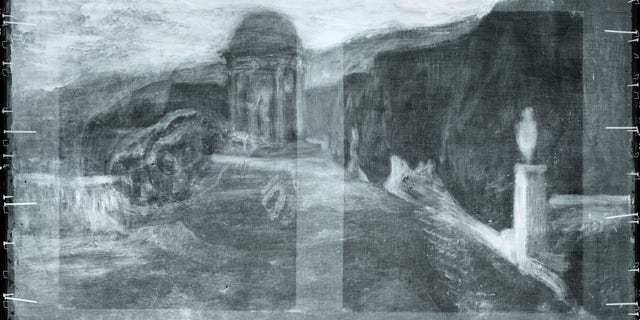 X-ray radiography of La Miséreuse accroupie reveals a landscape hidden beneath the visible surface