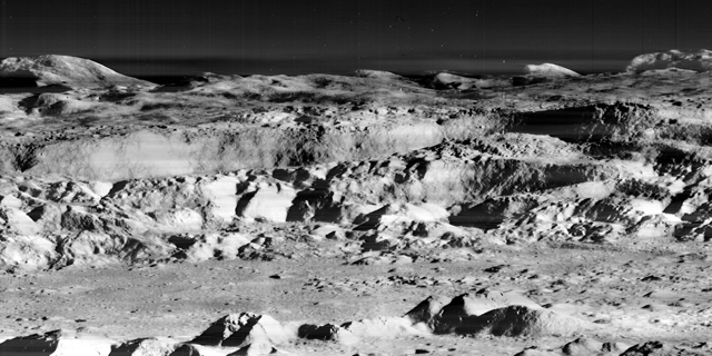 A 1967 photo of the moon's surface from the Lunar Orbiter 2, taken in 1967, that was widely described as "the picture of the century."