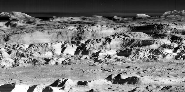 A 1967 photo of the moon's surface from the Lunar Orbiter 2, taken in 1967, that was widely described as "the picture of the century."