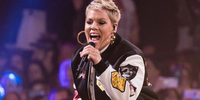 Pink performs at The Armory on Friday, Feb. 2, 2018, in Minneapolis. (Photo by Michael Zorn/Invision/AP)