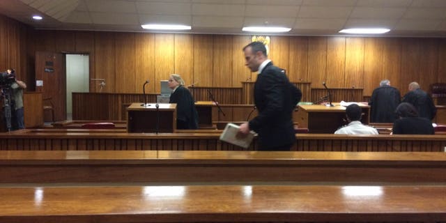 Dec. 8, 2015: Oscar Pistorius in court in Pretoria, South Africa.
