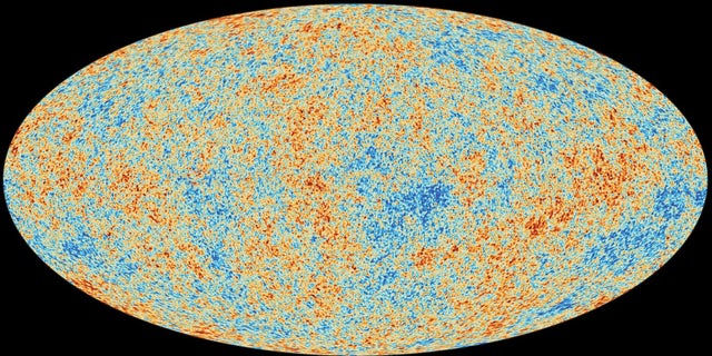 The cosmic microwave background, as seen by Europe's Planck satellite.