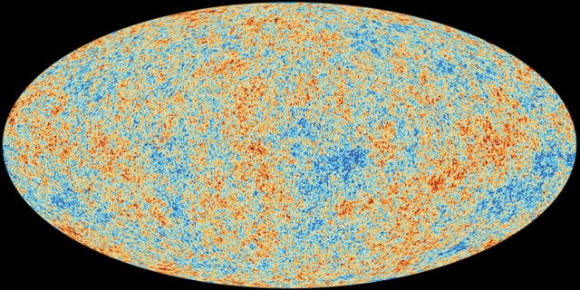 The cosmic microwave background, as seen by Europe's Planck satellite.