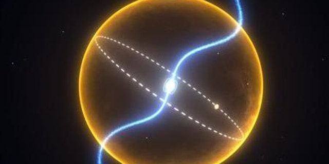 An exotic planet that seems to be made of diamond racing around a tiny star in our galactic backyard in an undated image courtesy of Swinburne University of Technology in Melbourne.