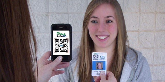 Once embedded into the card, Heyward said the "digital DNA" is then scanned using a smartphone and sent wirelessly to a secure database in a private cloud.