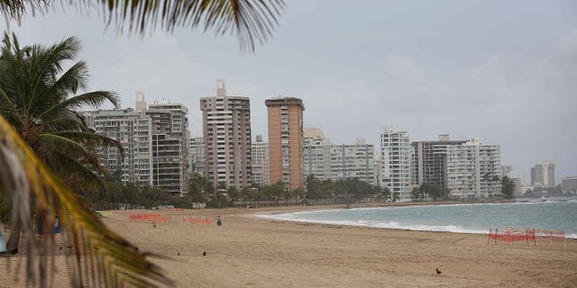 Empty beach in San Juan, Puerto Rico, on July 1, 2015.