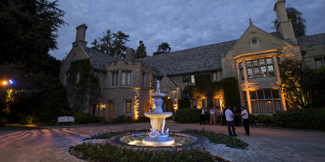 An exterior shot of the mansion.