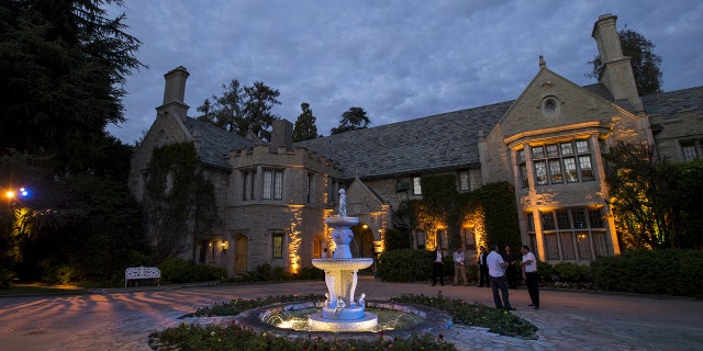 An exterior shot of the mansion.