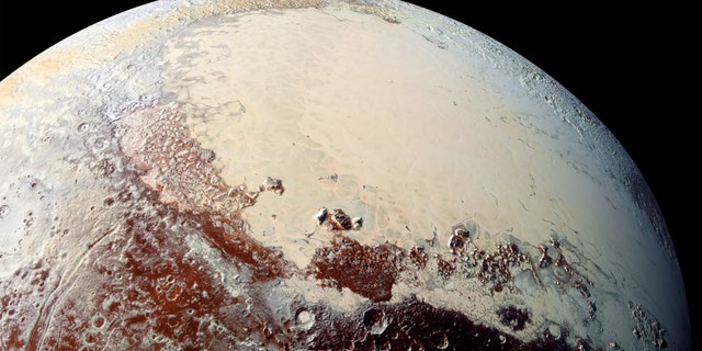 This view of Pluto's Sputnik Planitia nitrogen-ice plain was captured by NASA's New Horizons spacecraft during its flyby of the dwarf planet in July 2015. Credit: NASA/JHUAPL/SwRI