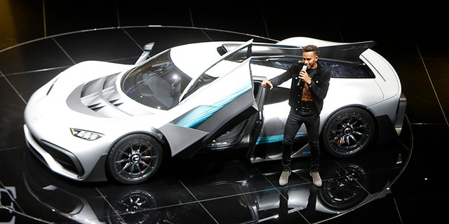 F1 driver Lewis Hamilton introduces the Project ONE at the Frankfurt Motor Show