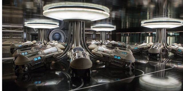 The hibernation bay in the film "Passengers."