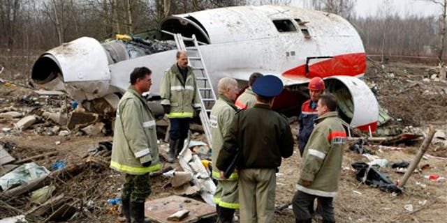 The site of the plane crash that killed Polish President Lech Kaczynski in April 2010.