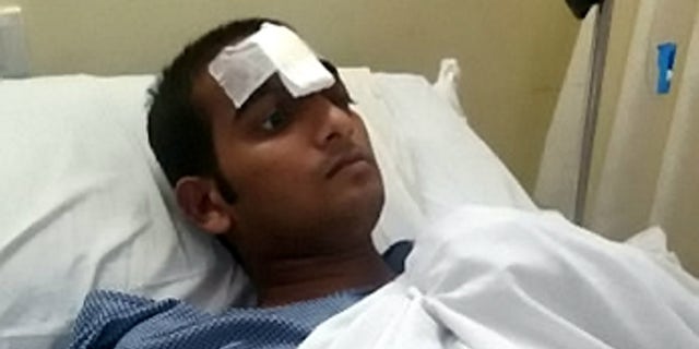 An Indian youth was discharged from hospital a month after doctors successfully removed a 3.5-feet-long iron rod that had pierced his skull in a freak car accident. See SWNS story SWROD; Mohammad Taraque, 24, was released from the Apollo Gleneagles Hospital in Kolkata in West Bengal on Tuesday, a month after a complex brain surgery. Taraque had suffered a massive car accident on April 28 in which a 3.5 ft long iron rod of the roadside divider impaled his forehead leaving him profusely bleeding. He was brought to the hospital with very little life expectancy.