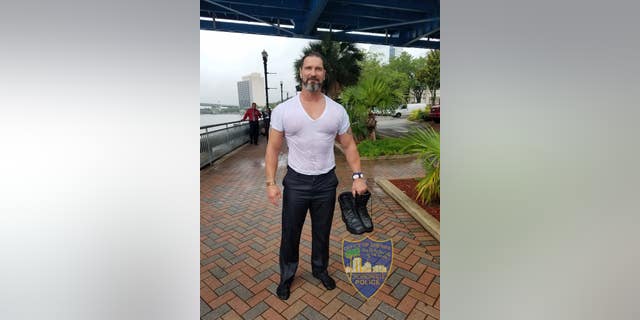 Jacksonville Sheriff’s Office Sergeant Billy Irvin jumped into the St. Johns River on Tuesday to save a drowning woman.