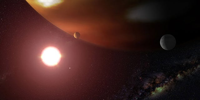 Artist's impression of Thestias around its star Pollux. (Credit: NASA/ESA and G. Bacon, STScI)