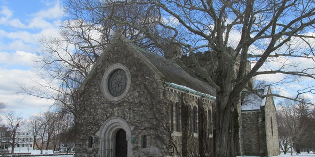 A chapel is seen at the Pomfret School in Connecticut.