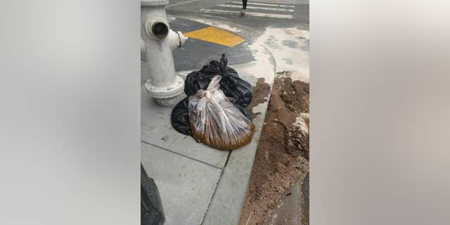 "Twenty pounds of feces" were dumped on San Francisco sidewalk on Saturday.