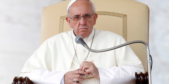 Sept. 18, 2013: Pope Francis looks on during his weekly general audience in St. Peter's Square at the Vatican.