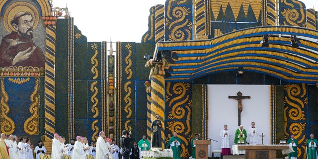 July 12, 2015: Pope Francis celebrates mass in Asuncion, Paraguay.