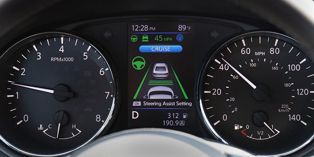 ProPilot Assist monitors the lane markers and vehicles ahead.