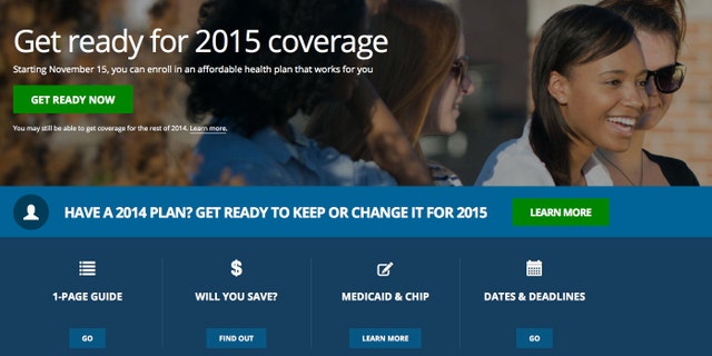 Oct. 15, 2014: Screen shot of the home page of HealthCare.gov, a federal government website managed by the U.S. Centers for Medicare & Medicaid Service.