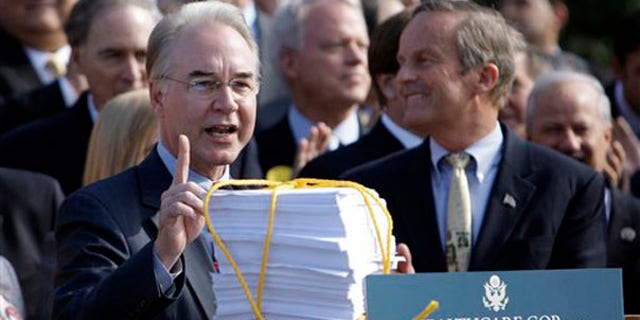 Rep. Tom Price, R-Ga., left, and others, attend a Republican news conference on health care Nov. 5. (AP Photo)