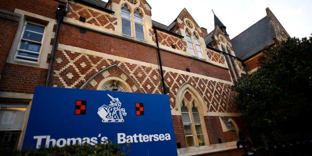 Thomas's Battersea, a private school attended by Prince George, the great-grandson of Queen Elizabeth, is seen in southwest London, Britain.