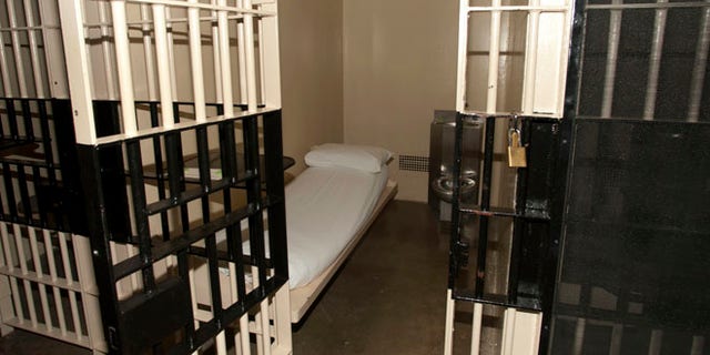 A jail cell on death row, where prison inmates await execution, is seen at the state penitentiary in Huntsville, Texas.
