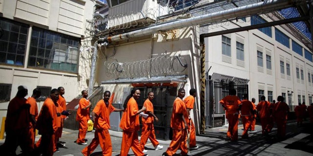 Inmates at the state prison in San Quentin, Calif.