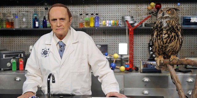 "The Proton Transmogrification" -- Professor Proton helps Sheldon cope with grief, on THE BIG BANG THEORY, Thursday, May 1 (8:00-8:31 PM, ET/PT) on the CBS Television Network. Bob Newhart (pictured) returns as Professor Proton.
Photo: Darren Michaels/Warner Bros. Entertainment Inc.
© 2014 WBEI. All rights reserved