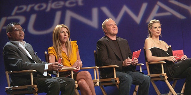 PROJECT RUNWAY -- Bravo Original Series -- "Episode 9" -- Pictured: (l-r) Freddie Leiba, Nina Garcia, Michael Kors, Heidi Klum -- Bravo Photo: Barbara Nitke
FOR EDITORIAL USE ONLY -- DO NOT RE-SELL/DO NOT ARCHIVE