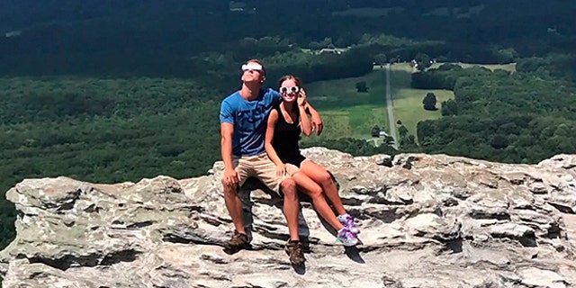 Sawyers and Bullard take in the historic eclipse.