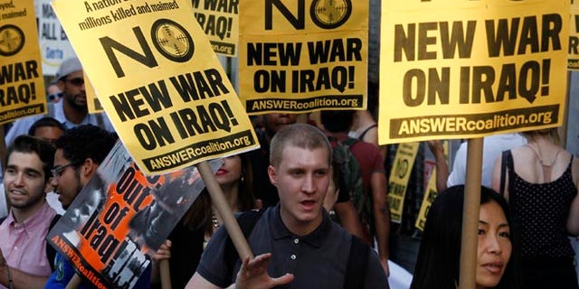 FILE: June 20, 2014: A politically oriented rally against further U.S. involvement in Iraq, in New York,