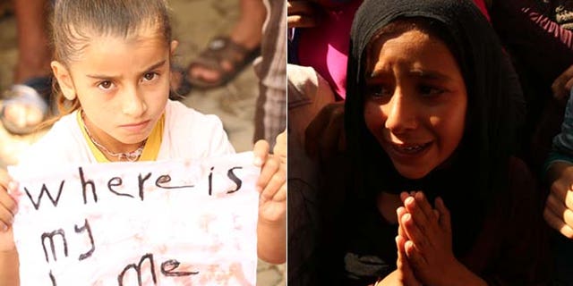 The photos taken in a refugee camp in northern Iraq show the desperation of children and women who have been victimized by ISIS.