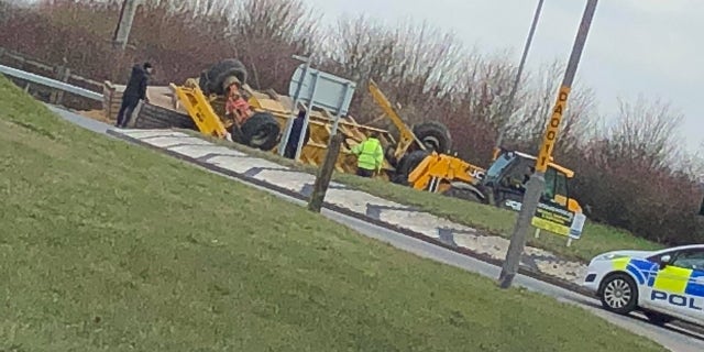 Locals photographed the accident and joked about it on Facebook.