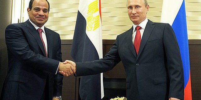 Russian President Vladimir Putin also met with Egyptian President Abdel-Fattah al-Sisi in Sochi lat August. (Kremlin)