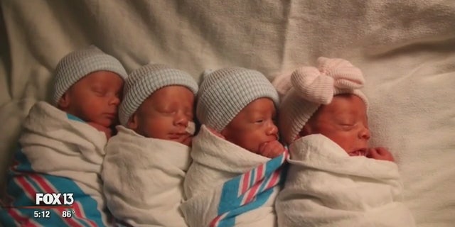 Harrison, Preston, Jackson and Lila were born on March 28.