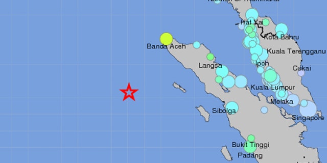 The red star marks where the quake hit.