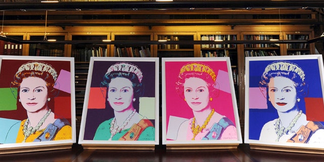 Sept. 24, 2012: Four Andy Warhol portraits of Queen Elizabeth II are seen in Windsor Castle, Windsor, England, and will form part of the "Portraits of a Monarch" exhibit starting in November at Windsor Castle until June 2013.