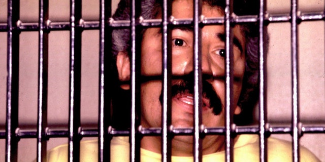 Mexican drug lord Rafael Caro Quintero is shown behind bars in this undated file photo. Quintero won an initial appeal against his conviction and 40 year sentence for the 1985 murder of U.S. DEA agent Enrique Camarena.
